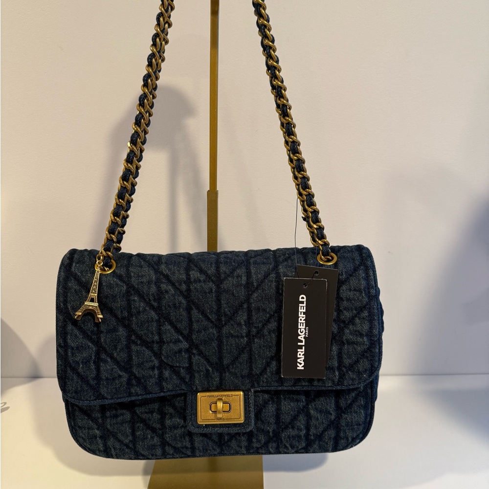 Karl Lagerfeld Blue Quilted Women's Bag